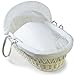 Clair de Lune Starburst White Wicker Moses Basket (White)