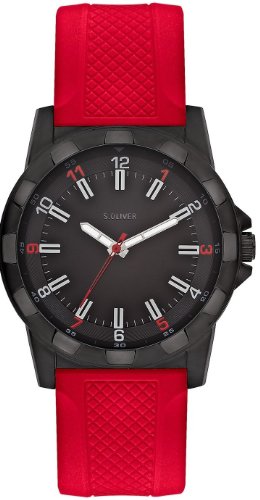 s.Oliver Herren-Armbanduhr XL Analog mit angesagtem Kunststoffband SO-2369-PQ s.Oliver Herren-Armbanduhr XL Analog mit angesagtem Kunststoffband SO-2369-PQ