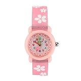 JIAN YA NA Mädchen Kinder Uhr-Wasserdicht 3D Netten Karikatur-Entwurf-Runde Vorwahlknopf-Silikon-Gummi-Gelee-Farben-Uhr-Band-Weihnachtsgeschenke-Quarz-Armbanduhr Ca Pinke Blume