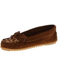 Minnetonka Leopard Kilty Moc 343F - Zapatos de ante para mujer