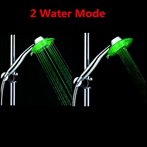 Duschkopf led ZSZT® Wellnessbrause Handbrause Brausekopf mit Licht Farbwechsel 7 Farbe automatic, Passt Am Meisten Jeden Standard Duschschlauch - 2