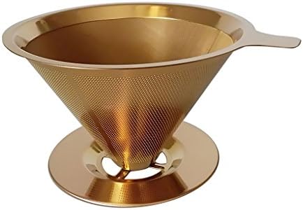Pour Over Drip Mesh Coffee Tea Cone Filter Holder Coffee Making 125mm Gold