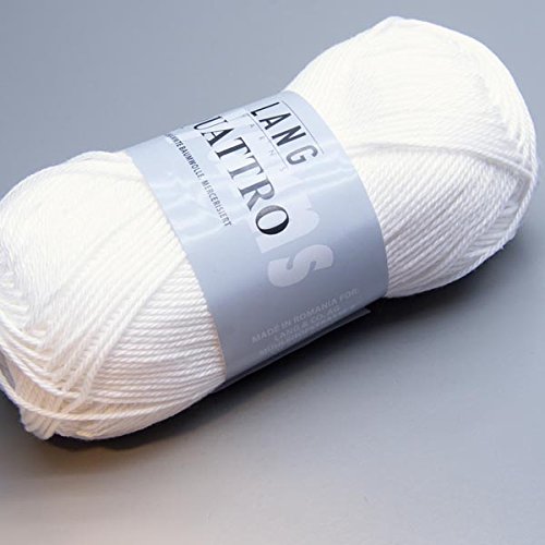 Lang Yarns Quattro 0001 weiß 50g Wolle
