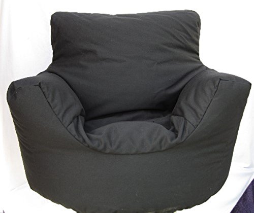 Children's Bean Bag Gaming Arm Chair Seat With Beans Black With Polystyrene Filling Hallways ®