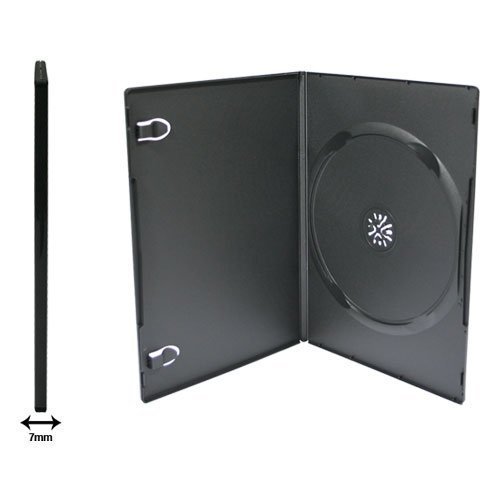 100 QUVIDO DVD Slim Hüllen Schwarz Single / 1 CD o. DVD/ 7mm