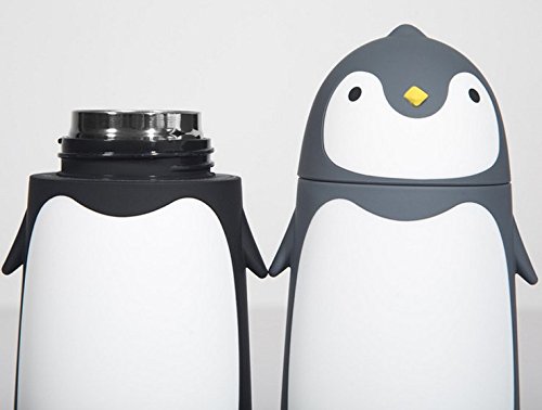 280 ml Edelstahl Pinguin Tasse Thermos Fläschchen Bodenstaubsauber Fläschchen schwarz - 6