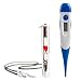 Produktbild 2 tlg. Fieber und Pulsmesser Set Digital Fieber Thermometer mit flexibler Spitze und Analog Puls Messer/Sanduhr Fieberthermometer Wasserdicht, Signalton, Fieberalarm und Memory Funktion