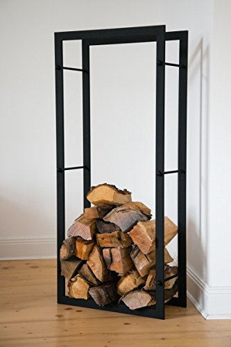 Kaminholzregal Kaminholzständer Höhe: 100cm Verzinkt + Schwarz Kaminholzhalter
