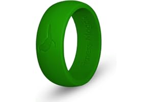 FITNESS MAGPIE Comfortable Mens Silicone Ring, Modern Wedding Rings for Men, Hypoallergenic, Breathable, Non-Toxic, Flexible and Safe for Your Fingers, Ideal for Outdoor Activities, Sports and Extreme Adventures. Green.