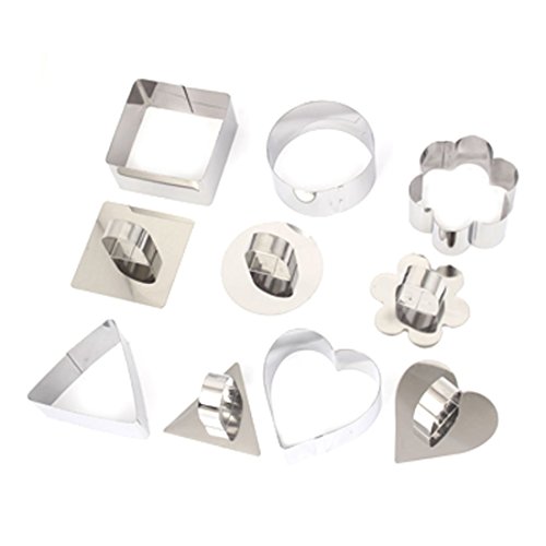 sourcingmap® 5 in 1 Edelstahl Plätzchen Kuchen Ausstechform Fondant Scherblock Form Werkzeug - 2