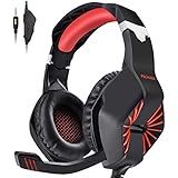 INSMART PS4 Headset, PC Gaming Headset Also for Xbox One, Nintendo Switch, Laptop, Smartphone und Mehr - 3,5mm Noise Cancelling Gaming Kopfhörer mit Mikrofon, Surround Sound