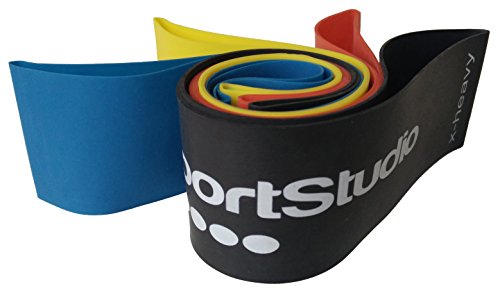 SmartSportStudio ★ 4er Set Premium Therabänder / Fitnessbänder / Widerstandsbänder / Gymnastikbänder / Trainingsbänder / Loop Resistance Bands ★ jetzt 30% stärker ★ mit Transportbeutel und deutscher Übungsanleitung ★ aus 100% Naturlatex ★ Ideal für Reha, Physiotherapie, Pilates, Yoga, Crossfit u.v.m. ★ Workout Zuhause und Training im Freien - 3