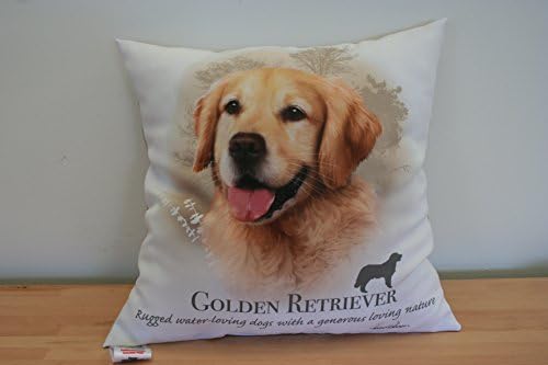 Golden Retriever Dog Cushion opt2, featuring the work of celebrated artist Howard Robinson. Exclusively licensed by Howard Robinson.