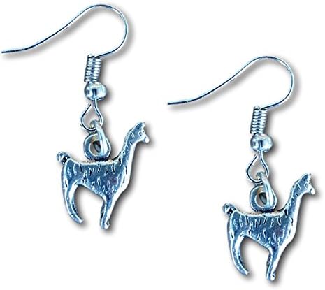 Llama Alpaca Silver Charm Figurine Earrings by Farralone