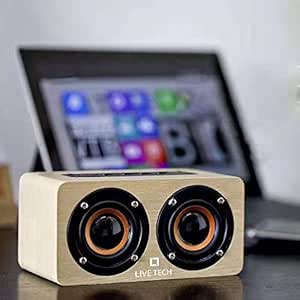 live tech jalsa wireless wooden speaker