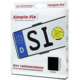 SIMPLE FIX Kennzeichenhalter Rahmenlos für Zwei DE Auto Nummernschilder STVZO