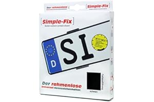 SIMPLE-FIX SIMPLE FIX Kennzeichenhalter Rahmenlos für Zwei DE Auto Nummernschilder STVZO