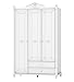 Angel Baby Nursery Traditional 3-Door Wardrobe with UV Printed, 134 x 218 x 64 cm, White