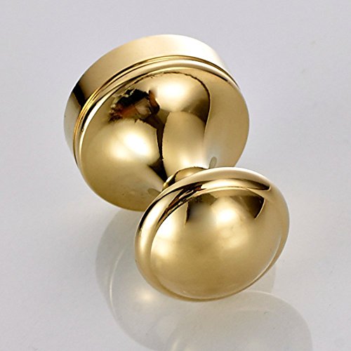 Weare Home Luxus Gold Finished Deko Badezimmer Zubehör einfach Einzeln Wandmontag Modern Mantelhaken Hütenhaken Haken Handtuchhaken aus alle Messing, 5 Stück - 5
