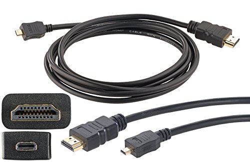 auvisio High-Speed-Adapterkabel Micro-HDMI auf HDMI, für 4K, 3D & Full HD, 2 m - 2