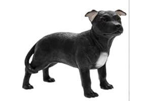 TAMERSGIFTS Dog Ornaments Dog Figure Gifts Dog Statues (Black Staffordshire Bull Terrier Statue)