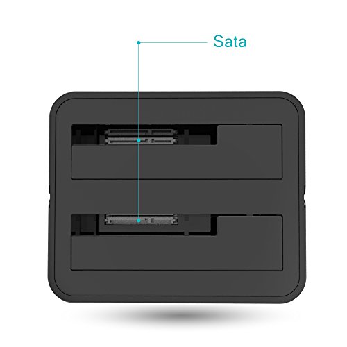 Wavlink Dual Bay SATA zu USB3.0 Externe Festplatten Docking Station für 2,5 oder 3,5-Zoll-HDD, SSD mit Festplatten Kopierer / Klone-Funktion- Schwarz - 4