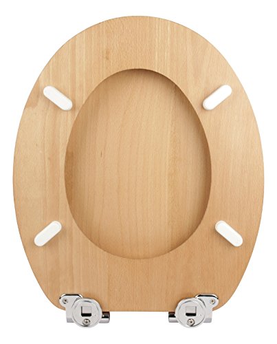 WC-Sitz Venezia Buche | Toilettensitz | WC-Brille aus Holz | Soft-Close Absenkautomatik | Metall-Scharnier | Fast-Fix-Schnellbefestigung | Toilettendeckel | Klodeckel | WC Deckel Klobrille - 4