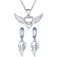 Yumilok Engelsflügel Herz Anhänger - 925 Sterling Silber Mit Zirkonia