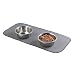 Produktbild mDesign Mikrofaser Napfunterlage - absorbierende Matte für Katzenfutter - Unterlage Fressnapf: 45,7 cm x 22,9 cm, Zinnfarben/elfenbeinfarben
