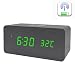 Produktbild GANGHENGYU Elektronische LED digitale hölzerne Uhr Handy drahtlose Ladestation Multifunktions Hause Desktop-Reisen Wecker (schwarz Holz grünes Licht)