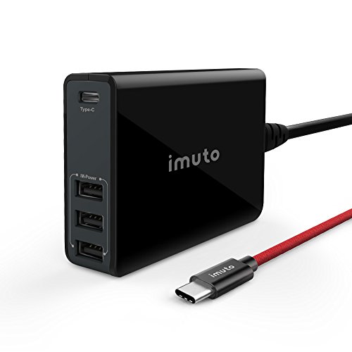 [USB C&PD&QC] USB C Chargeur Secteur USB 52W, Muti Chargeur Mural 4 Ports avec USB Type C et Power D