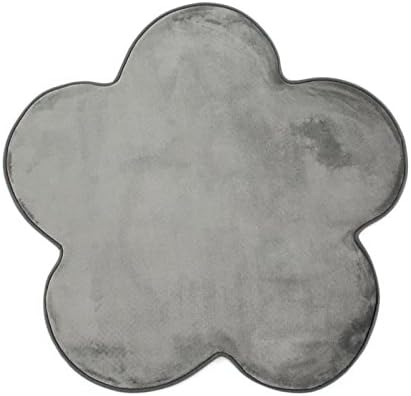 Monbeautapis Heart-shaped Rug Non-slip Extra Soft Polyester 90 x 85 cm, polyester, gray, 90x90 cm