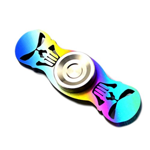 XQL Colorful Skull Design Hand Gyro Spinner Toy EDC Pocket Fidget Finger Spinner for Kids and Adults
