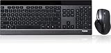 Rapoo 12120 8900P Bl Kit Wireless 5 Ghz Tastiera Ultrasottile Touchkeys Inox Multimediale e Mouse Laser, 6 Tasti, 1600 dpi, Layout Italiano, Nero