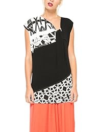Desigual ATOMI-Camiseta Mujer, color negro (negro 2000), talla M