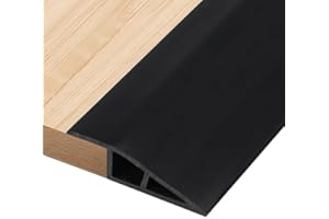 ZAYEJOD 1.2M PVC Rubber Wheelchair Ramp Self Adhesive,Threshold Reducer,Door Floor Threshold Transition Strip,Butt Up Threshold-Moldings Trim for Doorways Carpet Floor Tile Edge(1cm,Black)