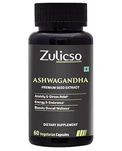 Zulicso Ashwagandha For Anxiety & Stress | Energy, Endurance and General Health | - 60 Veg Capsules