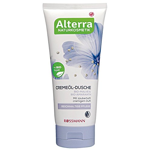 Alterra Cremeöl-Dusche Bio-Malve & Bio-Amaranth 200 ml mit Bio-Sojaöl, zauberhaft cremiger Duft, reichhaltige Pflege, zertifizierte Naturkosmetik, vegan