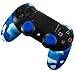 Produktbild Flexible Silikon Hülle Schutzhülle Case Skin Joypad für Sony PlayStation 4 PS4 Dualshock Wireless Controller + 2 Thumbstick Grips (Camo Blue-White)