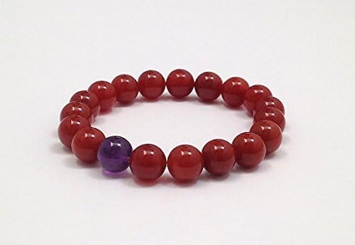 Fertility Bracelet, Birthstone Jewelry Carnelian, Amethyst, Pregnancy Chakra Stones, Women Beaded Bracelet, Birthstone Jewlery New Mom Gift 10 mm