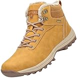  Mishansha Warm Gefüttert Winterschuhe für Herren Damen Winterstiefel Outdoor rutschfest Wanderschuhe Männer Frauen(Gelb, 39 EU)