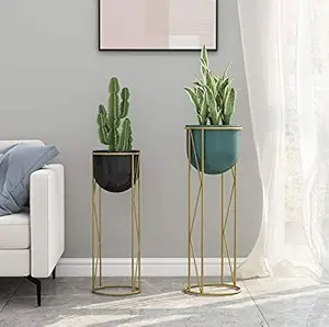 Weston Crafts Metal Planer Stand Medium Black Wire Series Plant Stand Indoor Outdoor Black