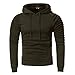 Produktbild Männer Herbst und Winter Einfarbig Mit Kapuze Lässige lange Ärmel Mantel Herren Langarm Casual Hoodies Top Bluse Trainingsanzüge-Sweatshirt Oberteil- Sweatjacke Pullover Langarmshirts(Army Greem,L)