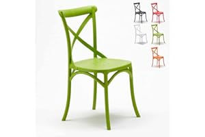 Produce Shop Sedie cucina bar in polipropilene Vintage Paesana Cross design - Verde 2