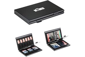 KIWIFOTOS Custodia in alluminio per schede di memoria SD SDXC SDHC/CF (Compact Flash)/MicroSD SDXC SDHC MSD TF/NS, porta schede SD, custodia per il trasporto a portafoglio