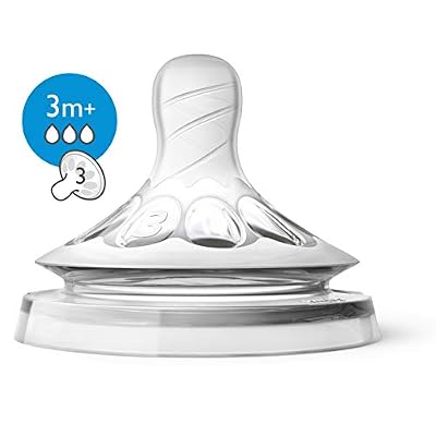 Philips Avent SCF043/27 Lot de 2 tétines Natural débit moyen 3 trous - 3 Mois+
