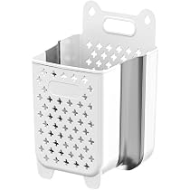 Cesto Portaoggetti Pieghevole Extra Large 65 Litri - In Tessuto Resistente, Con Manici, Bianco