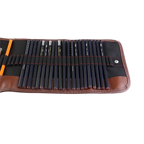 LEORX Skizze und Zeichnung Künstler Kohlestift Set mit Tasche – 30 Stück - 4
