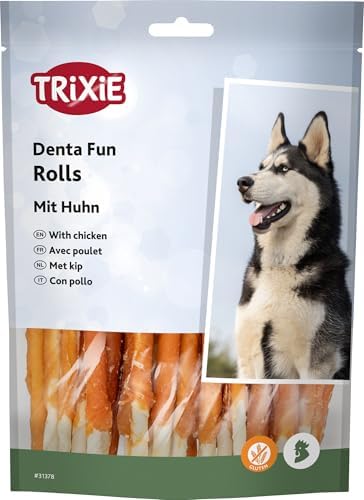 Trixie Denta Fun rotolini da Masticare Pollo – Snack Dentale per Cani – Gustoso Snack al Pollo Senza glutine – sostiene l'igiene Orale del Cane – 30 Pezzi, 12 cm – 240 g