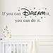 Produktbild Hevoiok Wandaufkleber Inspirierend Quote if you can dream it you can do it, Modern Dekor Wohnkultur Wandtattoo Family Aufkleber Wall Decals Tapete für Schlafzimmer Wandabziehbilder (Schwarzer)